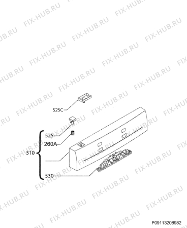 Взрыв-схема посудомоечной машины Husqvarna Electrolux QB4262W - Схема узла Command panel 037